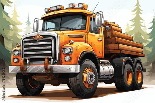 Truck drawing on white background vector illustrations art.