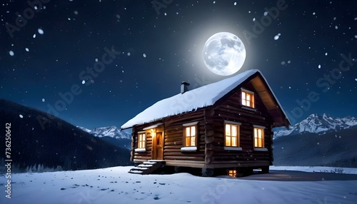 christmas house in the snow © Single icon vector