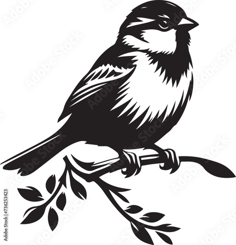 Sparrow bird silhouette vector art