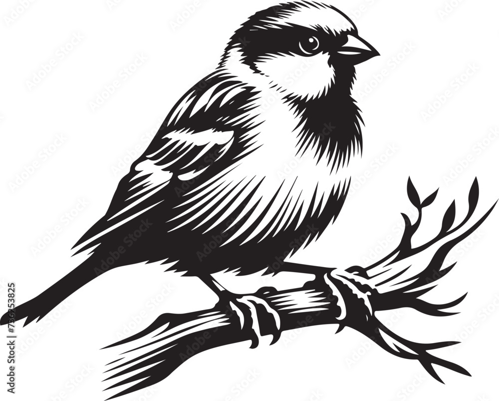Obraz premium Sparrow bird silhouette vector art