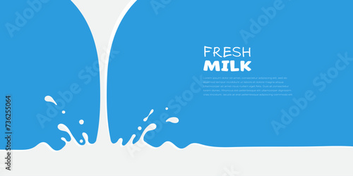 Pouring miilk with splash background vector illustration