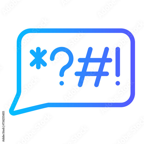 swearing gradient icon