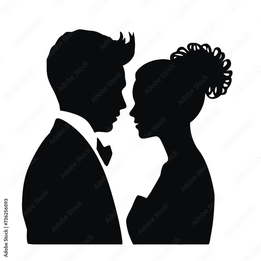 bride and groom silhouette 