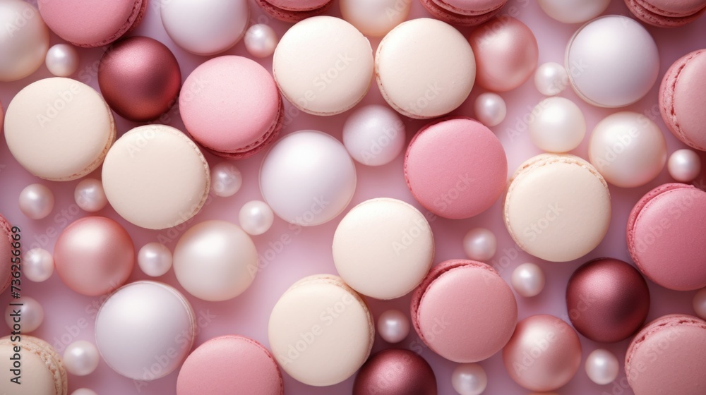 Pearl Background with macarons Pearl Background with macarons