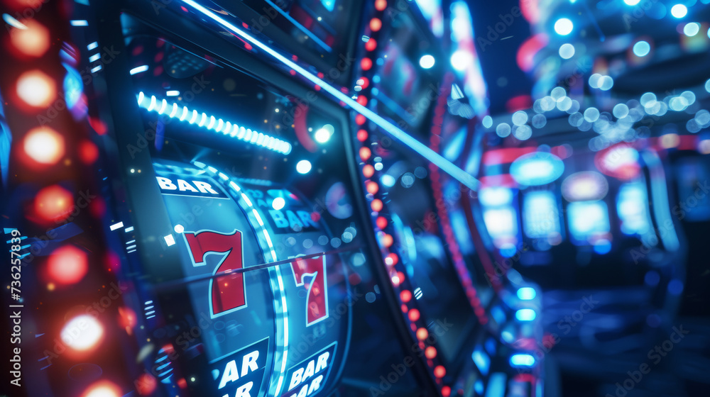 machine à sous dans un casino de jeux - obrazy, fototapety, plakaty 