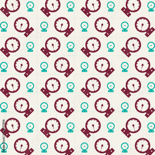 Pressure Gauge icon on graph trendy repeating pattern vector illustration background