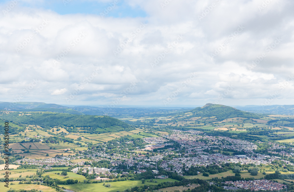 Obraz premium Amazing landscape view of Abergavenny, Monmouthshire, Wales, England