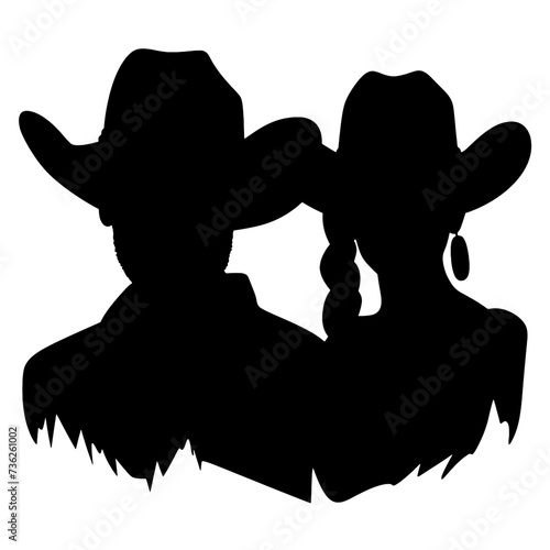 cowboy and cowgirl silhouette 
