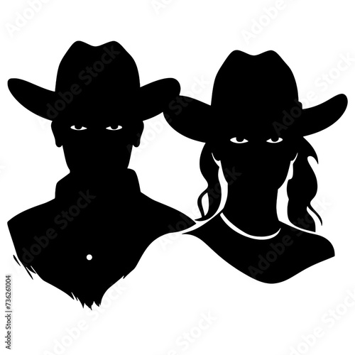cowboy and cowgirl silhouette 