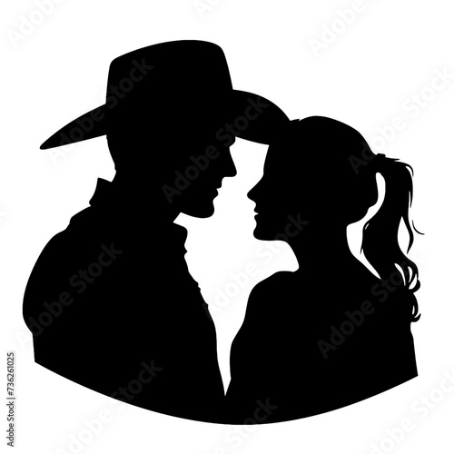 cowboy and cowgirl silhouette 