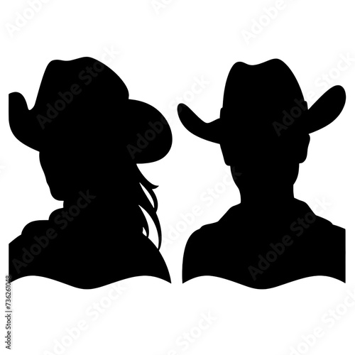 cowboy and cowgirl silhouette 