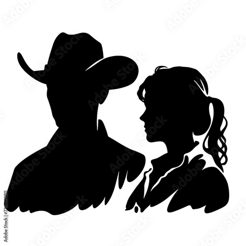 cowboy and cowgirl silhouette 