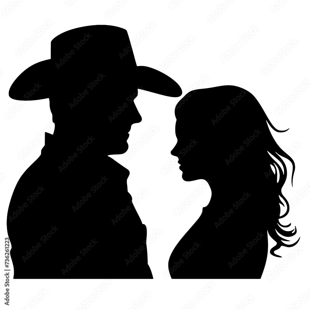 cowboy and cowgirl silhouette 