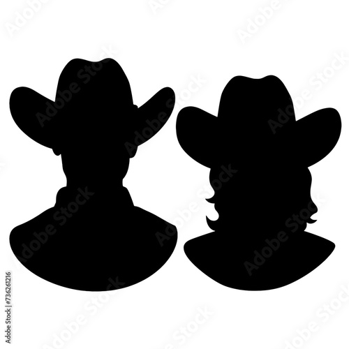 cowboy and cowgirl silhouette 