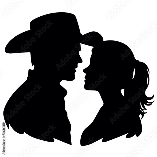 cowboy and cowgirl silhouette 