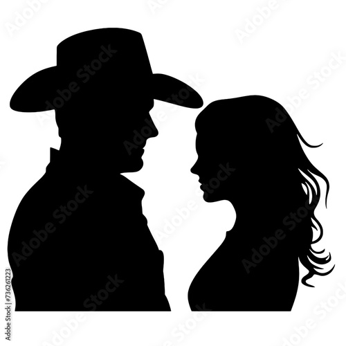 cowboy and cowgirl silhouette 