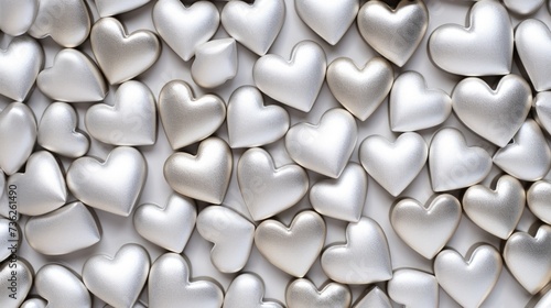 Silver Color Hearts as a background