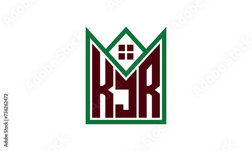 KJR initial letter real estate builders logo design vector. construction ,housing, home marker, property, building, apartment, flat, compartment, business, corporate, house rent, rental, commercial photo