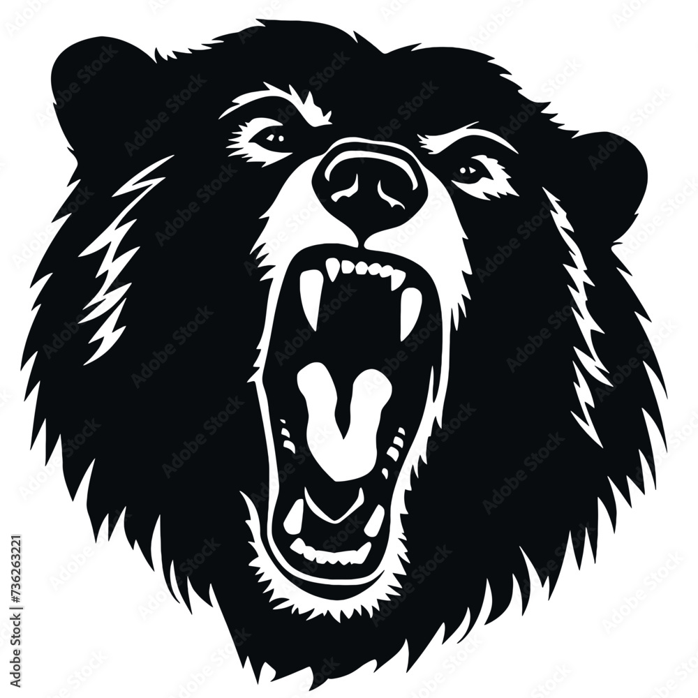 Grizzly bear silhouette Grizzly bear silhouette
