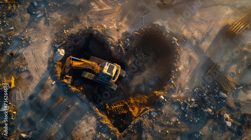 Digging Deep for Love: Valentine's Excavation,generated by IA 