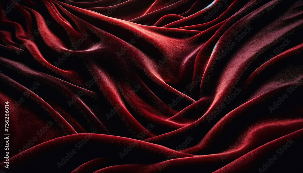 Fototapeta premium Velvet Fabric Close-up with Dramatic Lighting