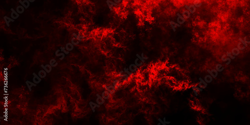 Fire & brimstone Abstract red grunge reflection of neon cumulus clouds smoke exploding art background. Crimson red blaze fire flame grungy smoke texture.