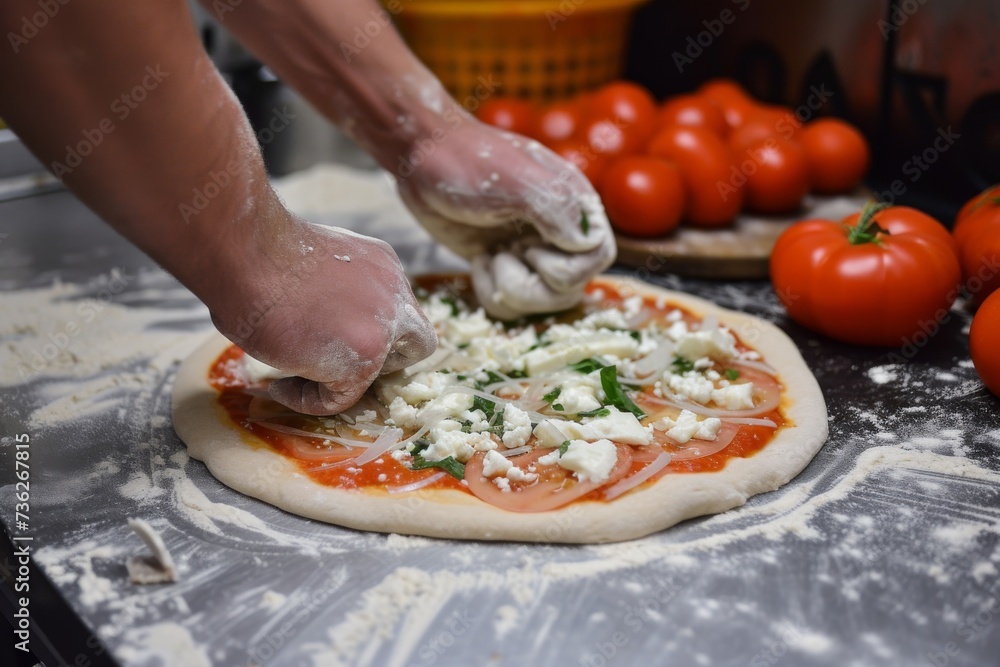 Authentic Italian margherita pizza freshly baked
