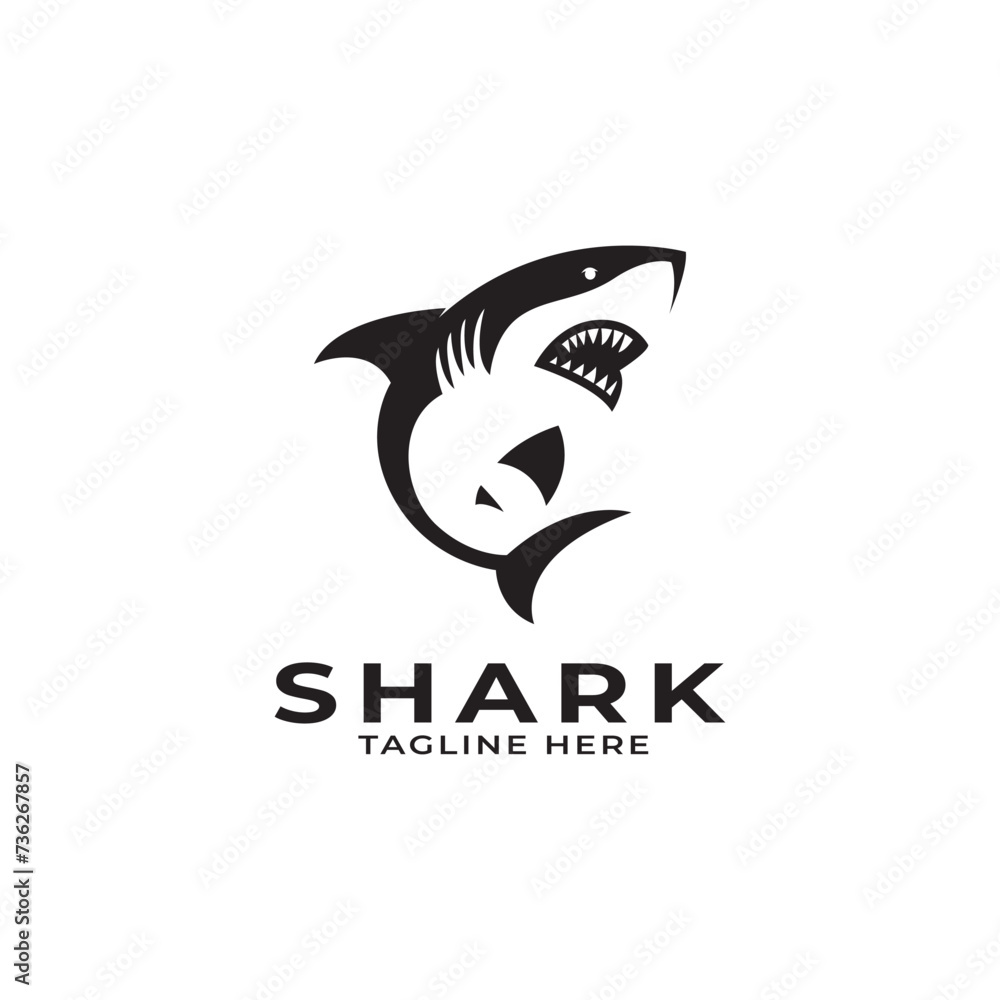 Obraz premium shark mascot, vector logo design template