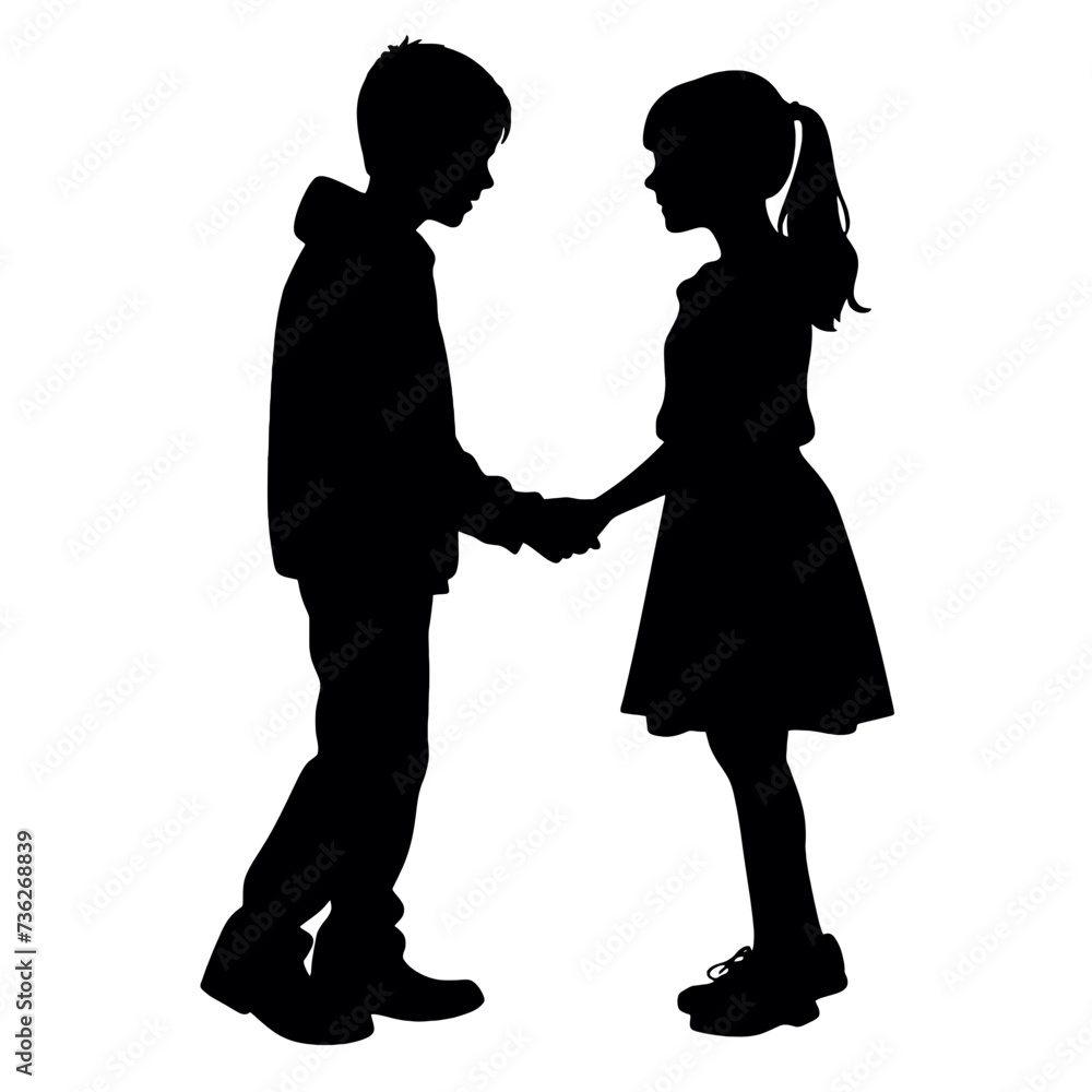 boy and girl in love silhouette