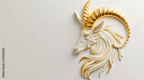 Capricorn sign of horoscope isolated on white photo