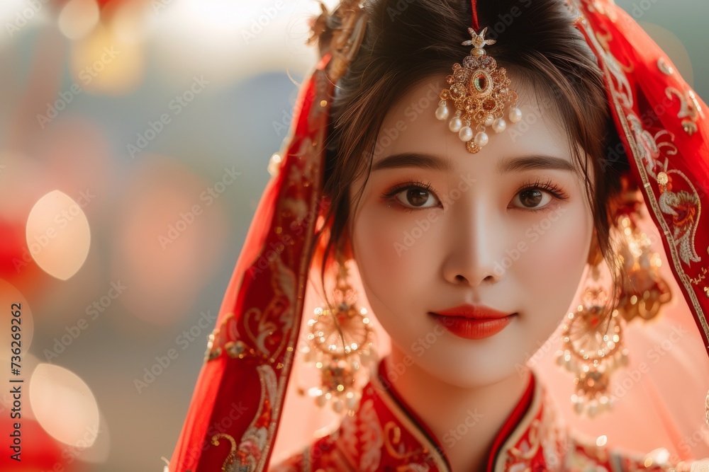 Attractive Asian young brides