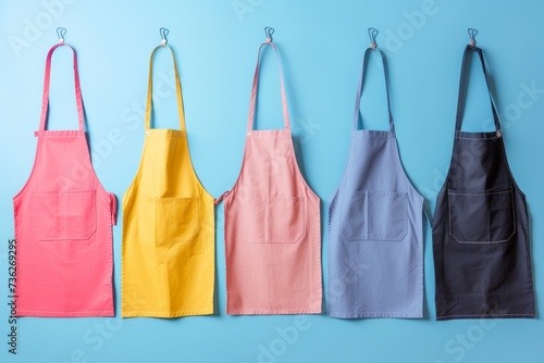 Aprons on colorful surfaces are spotless