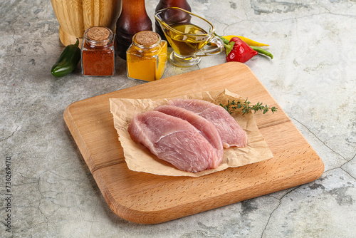 Raw turkey breast fillet steak