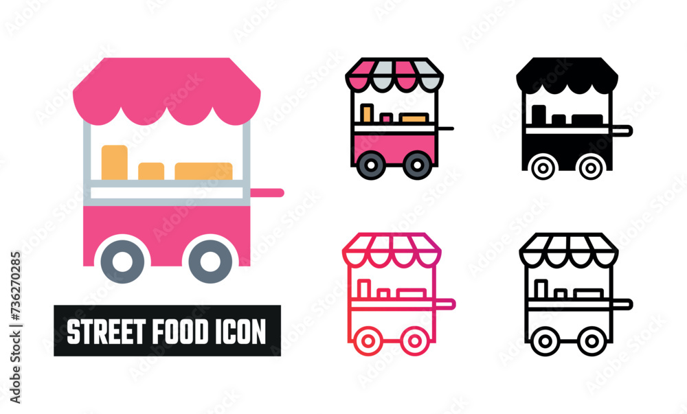 Street Food Icon Set Vector Illustration Street Food Icon Set Vector Illustration