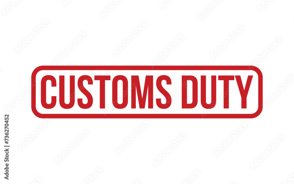 Red Customs Duty Rubber Stamp Seal Vector Red Customs Duty Rubber Stamp Seal Vector
