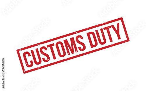 Red Customs Duty Rubber Stamp Seal Vector