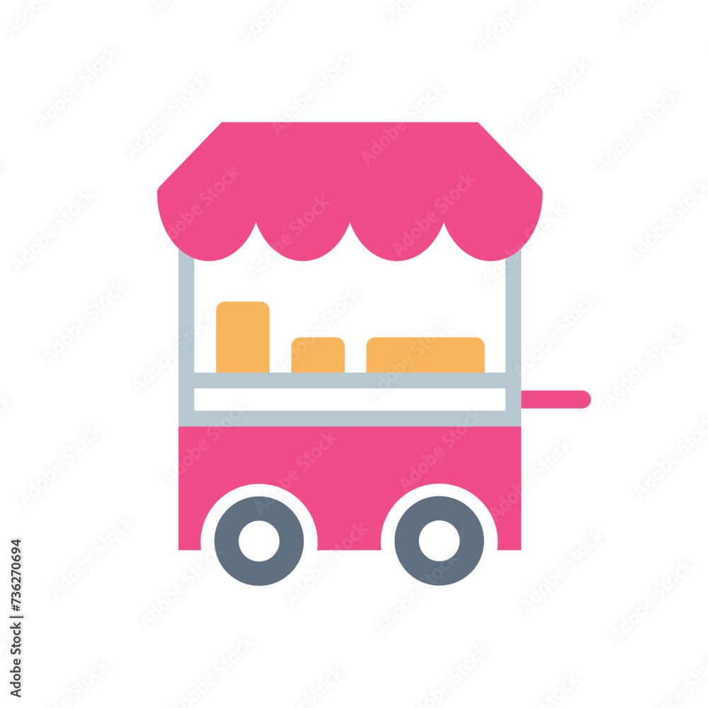 Naklejka premium Street Food Icon. Street Food Flat Icon Symbol Vector Illustration