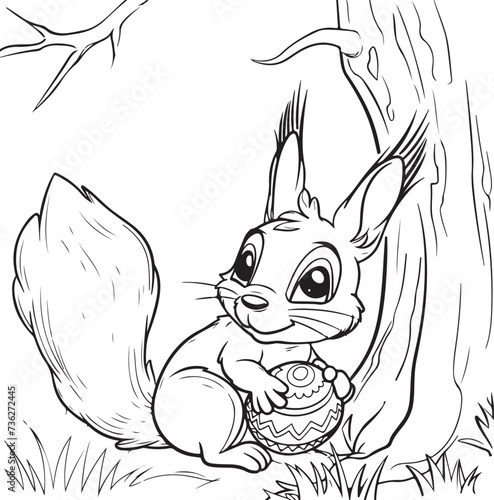 Easter Bunny Egg Hunt (Coloring Page)