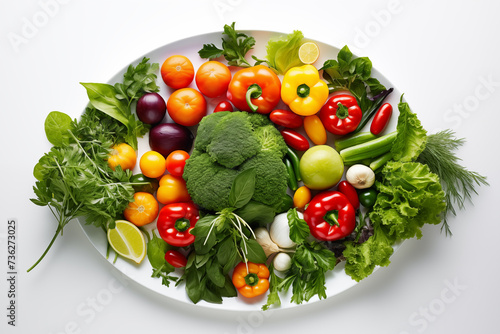 Delivery of vegetables. Salad background. Veganism, vegetarianism. Healthy Eating
