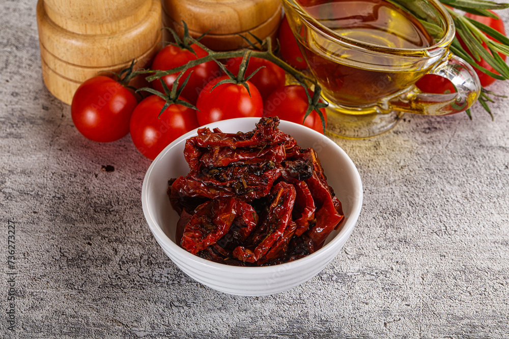 Homemade dry tomatoes with oil Homemade dry tomatoes with oil