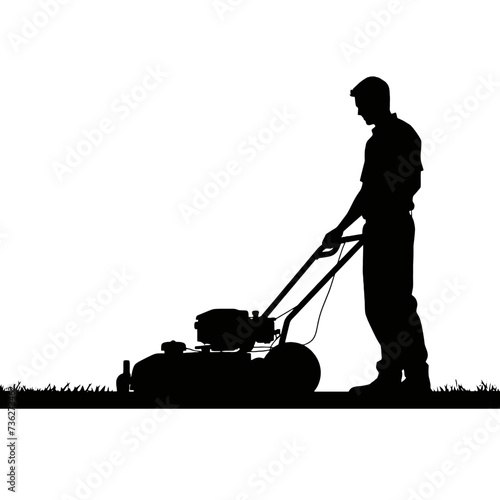 mowing the lawn