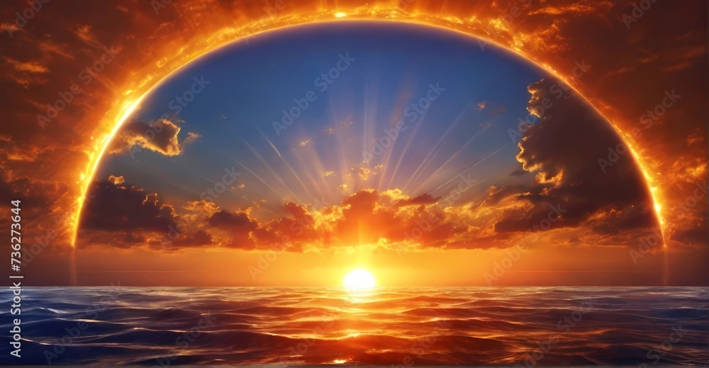 Sunset landscape background. Generated with AI Sunset landscape background. Generated with AI
