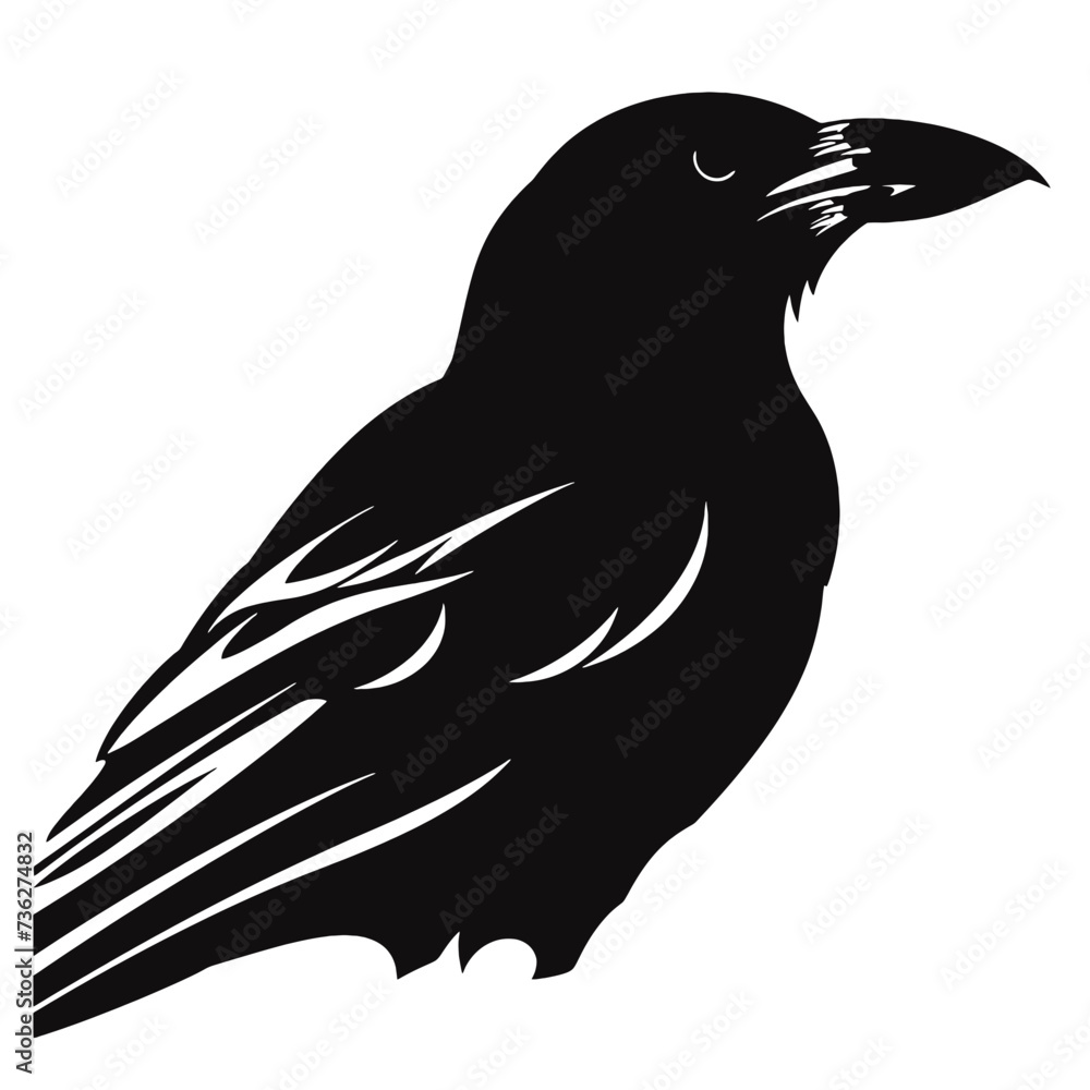 Naklejka premium raven Silhouette 