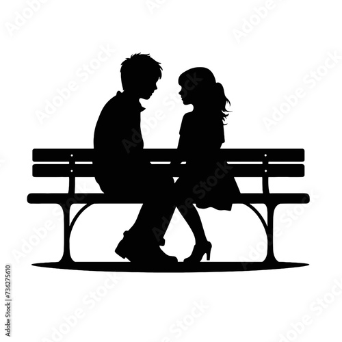 People sit on a park bench  