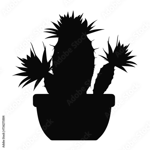 

Black cactus plant silhouette
