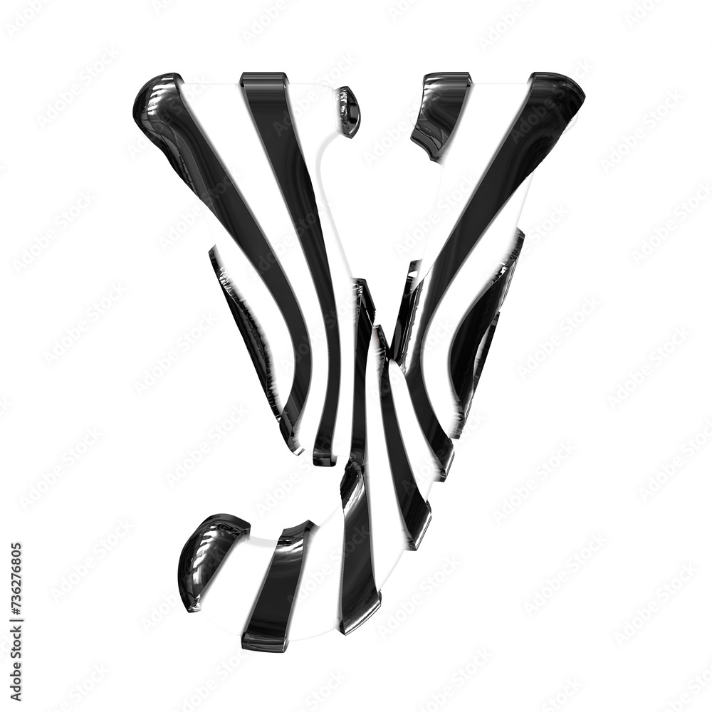 White symbol with black thin straps. letter y White symbol with black thin straps. letter y