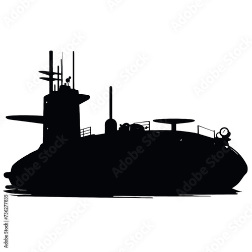 submarine silhouette isolated on white background