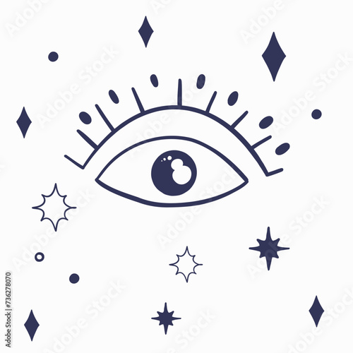 Alchemy esoteric eye stars blick illustration photo