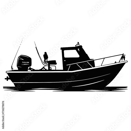 fisherman in a boat silhouette