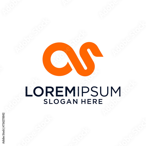 o s letter logo design graphic template
